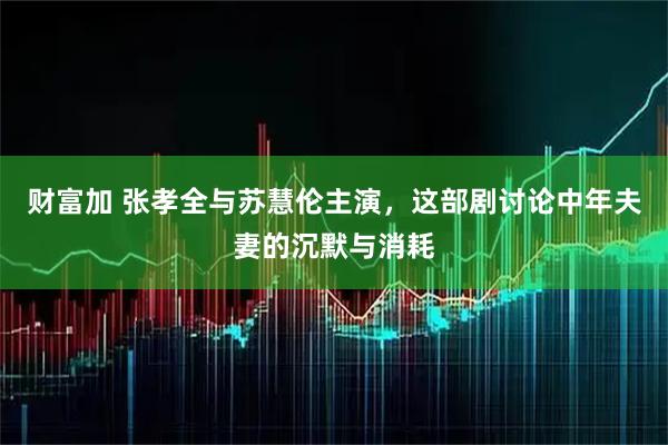 财富加 张孝全与苏慧伦主演,这部剧讨论中年夫妻的沉默与消耗