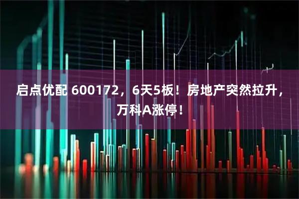 启点优配 600172，6天5板！房地产突然拉升，万科A涨停！