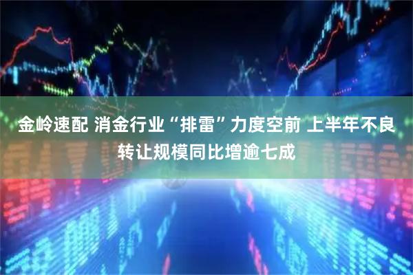 金岭速配 消金行业“排雷”力度空前 上半年不良转让规模同比增逾七成